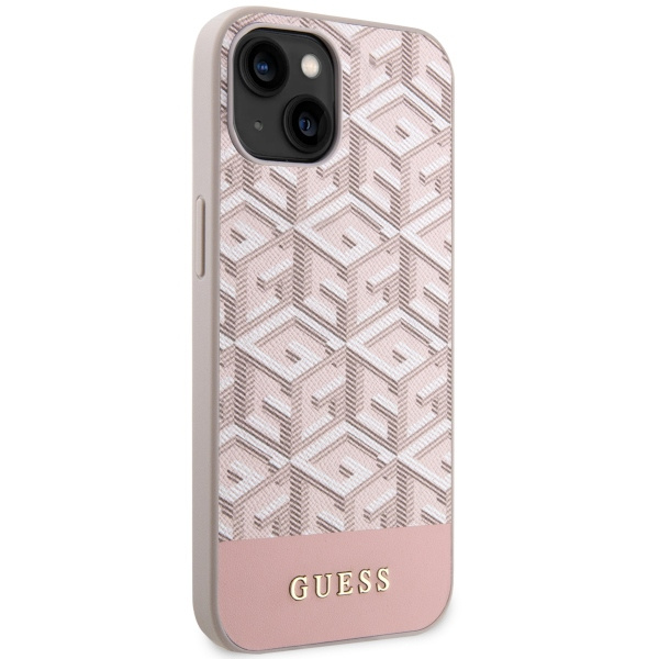 Kryt Guess GUHMP14MHGCFSEP Apple iPhone 14 Plus / 15 Plus pink hard case GCube Stripes MagSafe