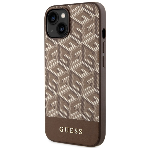 Kryt Guess GUHMP14MHGCFSEW Apple iPhone 14 Plus / 15 Plus brown hard case GCube Stripes MagSafe