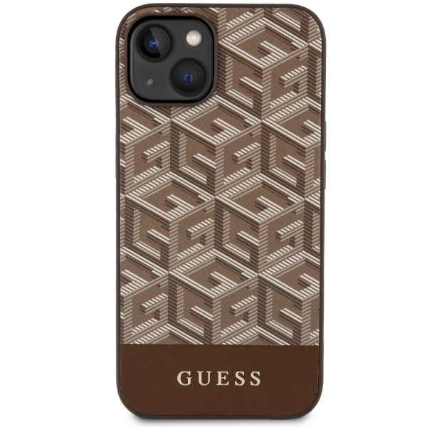 Kryt Guess GUHMP14MHGCFSEW Apple iPhone 14 Plus / 15 Plus brown hard case GCube Stripes MagSafe