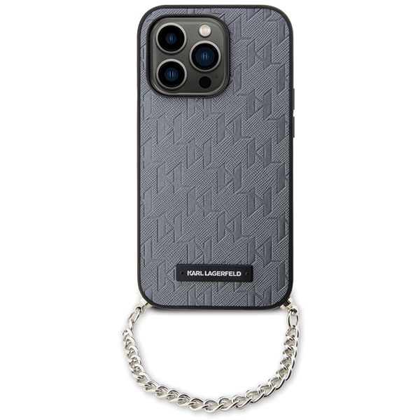 Kryt Karl Lagerfeld KLHCP14LSACKLHPG iPhone 14 Pro 6.1" barva stříbrná hardcase Saffiano Monogram Chain