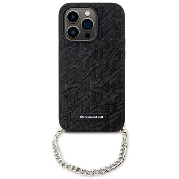 Kryt Karl Lagerfeld KLHCP14LSACKLHPK iPhone 14 Pro 6.1" barva černá hardcase Saffiano Monogram Chain
