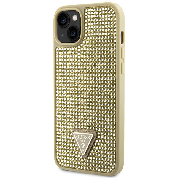 Kryt Guess GUHCP14MHDGTPD Apple iPhone 14 Plus / 15 Plus gold hardcase Rhinestone Triangle