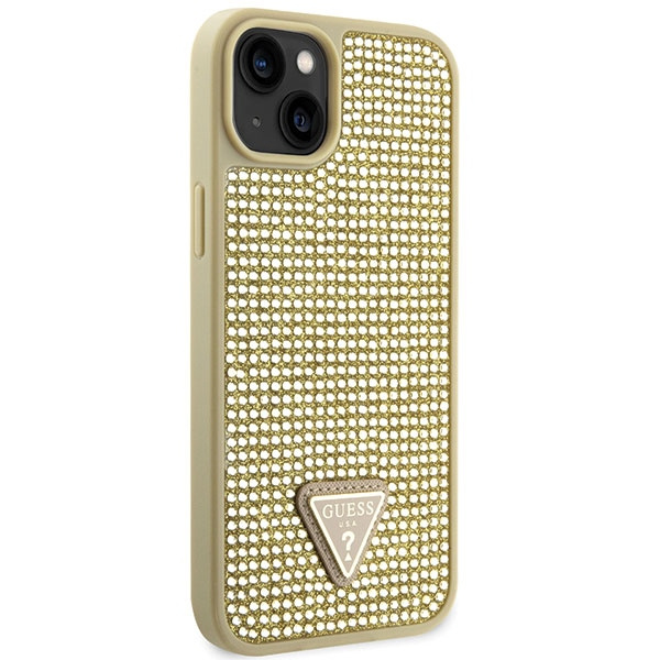 Kryt Guess GUHCP14MHDGTPD Apple iPhone 14 Plus / 15 Plus gold hardcase Rhinestone Triangle