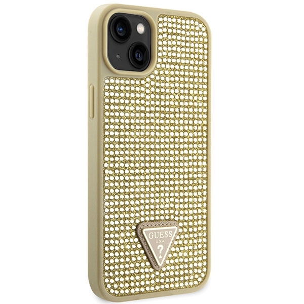 Kryt Guess GUHCP14SHDGTPD Apple iPhone 14 gold hardcase Rhinestone Triangle
