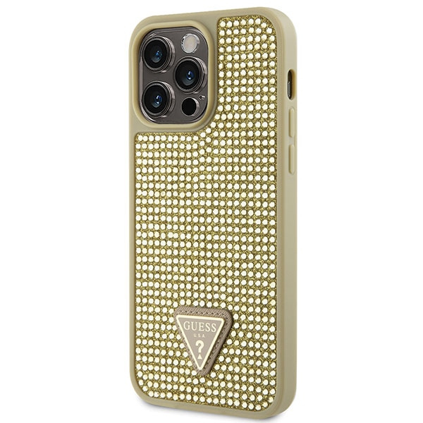 Kryt Guess GUHCP14XHDGTPD Apple iPhone 14 Pro Max gold hardcase Rhinestone Triangle