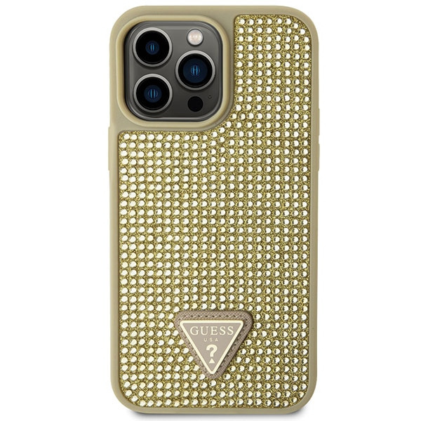 Kryt Guess GUHCP14XHDGTPD Apple iPhone 14 Pro Max gold hardcase Rhinestone Triangle