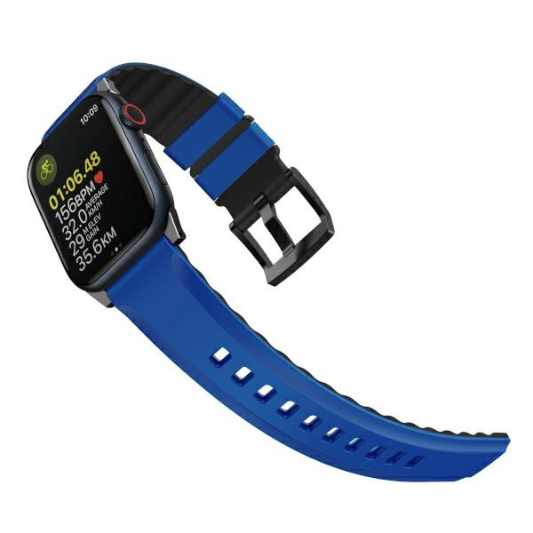 Kryt UNIQ Linus strap Apple Watch 4/5/6/7/SE/8/9/Ultra 44/45/49mm Airosoft Silicone blue/racing blue