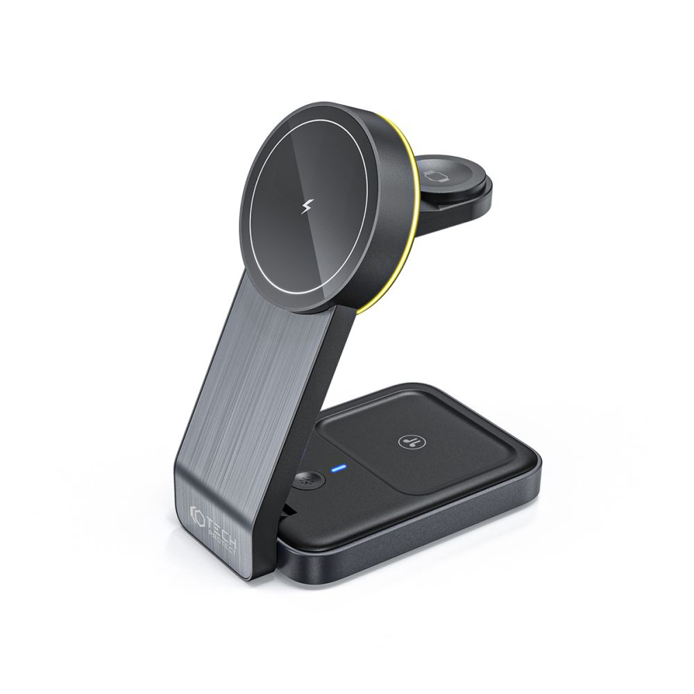 Tech-Protect Qi15W-A28 3in1 Magnetic Wireless Charger MagSafe Black