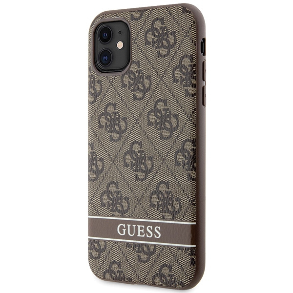 Kryt Guess GUHCN61P4SNW Apple iPhone 11/XR brown hardcase 4G Stripe