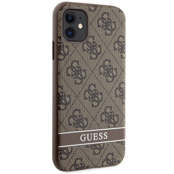 Kryt Guess GUHCN61P4SNW Apple iPhone 11/XR brown hardcase 4G Stripe