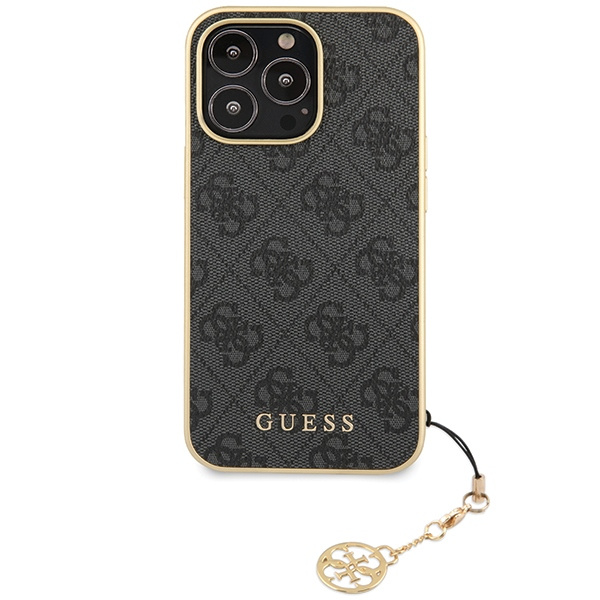 Kryt Guess GUHCP14LGF4GGR Apple iPhone 14 Pro gray hardcase 4G Charms Collection