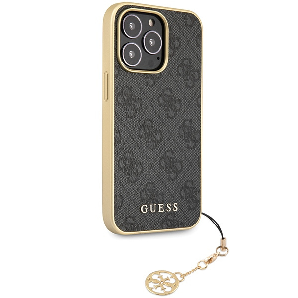 Kryt Guess GUHCP14LGF4GGR Apple iPhone 14 Pro gray hardcase 4G Charms Collection