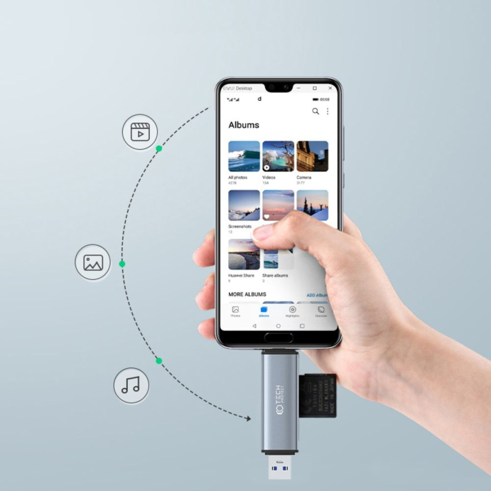 Kryt Tech-Protect Ultraboost Card Reader SD/microSD gray