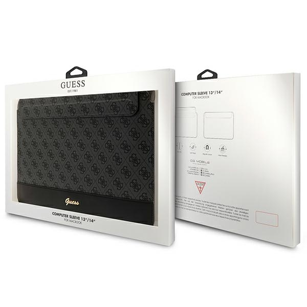 Kryt Guess Sleeve GUCS14PS4SGK 14 inch black 4G Stripe Metal Logo