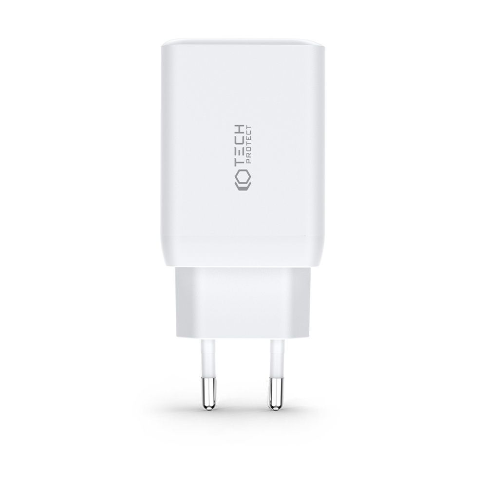 Síťová nabíječka Tech-Protect C65W 3-port Network Charger PD 65W QC 3.0 White
