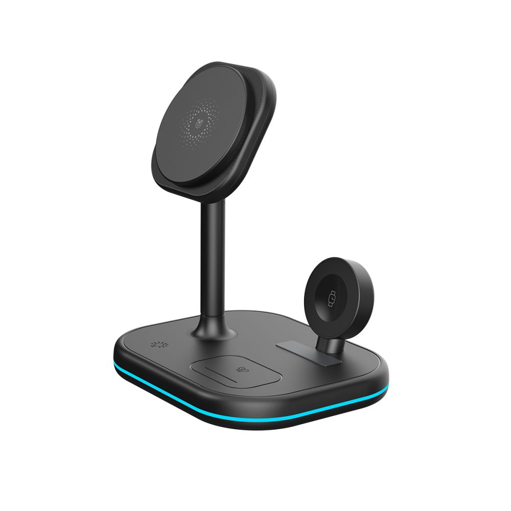 Bezdrátová nabíječka Tech-Protect QI15W-A27 3in1 Magnetic MagSafe Wireless Charger Black