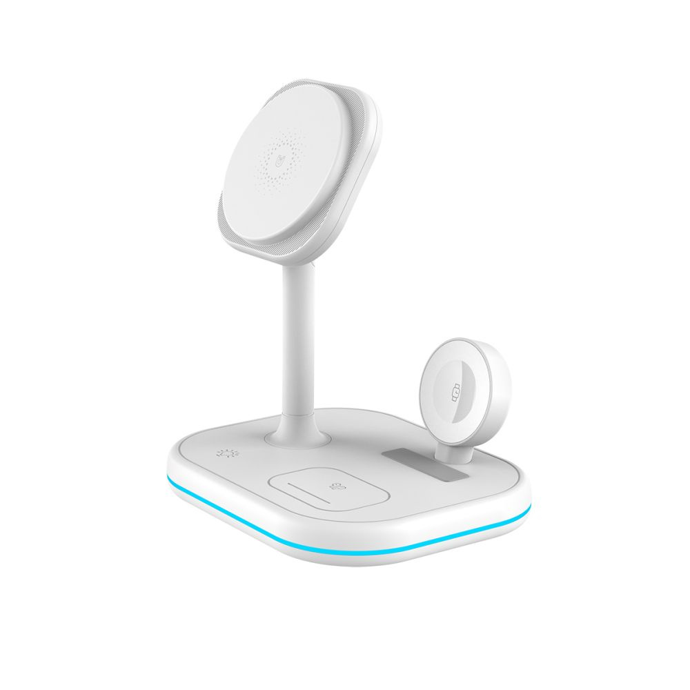 Bezdrátová nabíječka Tech-Protect QI15W-A27 3in1 Magnetic MagSafe Wireless Charger White