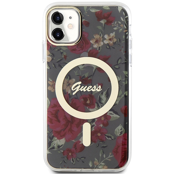 Kryt Guess GUHMN61HCFWSA Apple iPhone 11/XR khaki hardcase Flower MagSafe