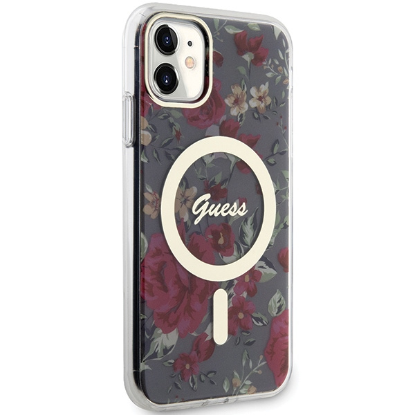 Kryt Guess GUHMN61HCFWSA Apple iPhone 11/XR khaki hardcase Flower MagSafe