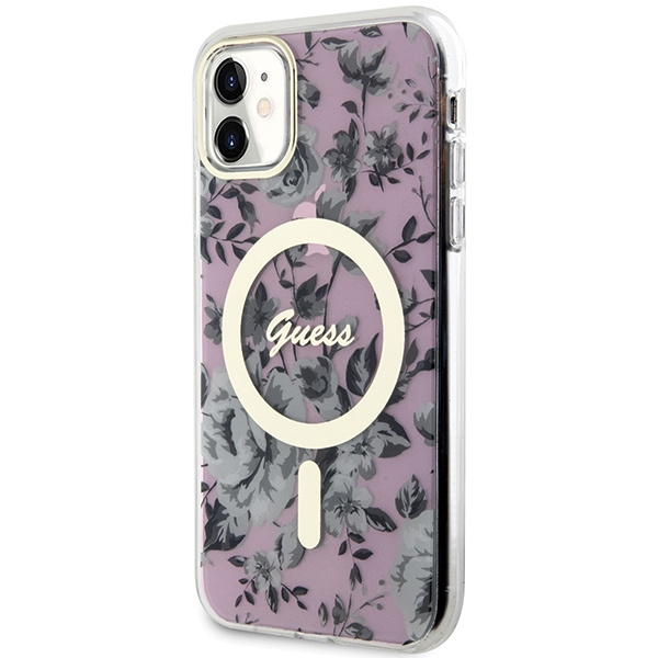 Kryt Guess GUHMN61HCFWSP Apple iPhone 11/XR pink hardcase Flower MagSafe
