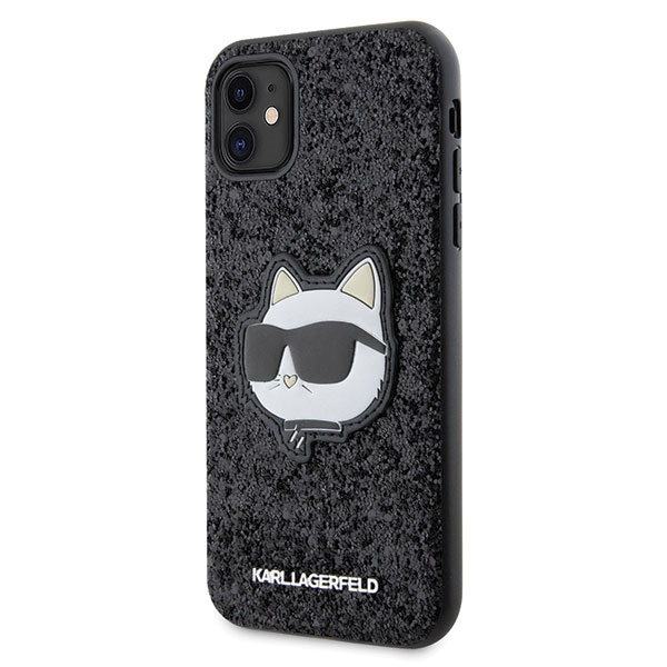 Kryt Karl Lagerfeld KLHCN61G2CPK Apple iPhone 11/XR black hardcase Glitter Choupette Patch