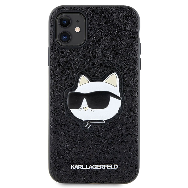 Kryt Karl Lagerfeld KLHCN61G2CPK Apple iPhone 11/XR black hardcase Glitter Choupette Patch