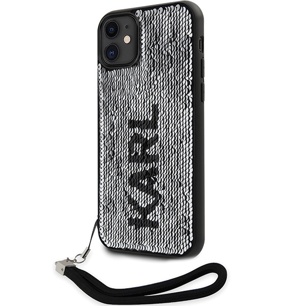Kryt Karl Lagerfeld KLHCN61PSQRKS Apple iPhone 11/XR silver hardcase Sequins Cord