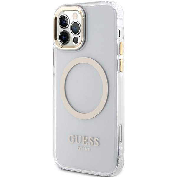Kryt Guess GUHMP12MHTRMD Apple iPhone 12/12 Pro gold hardcase Metal Outline Magsafe