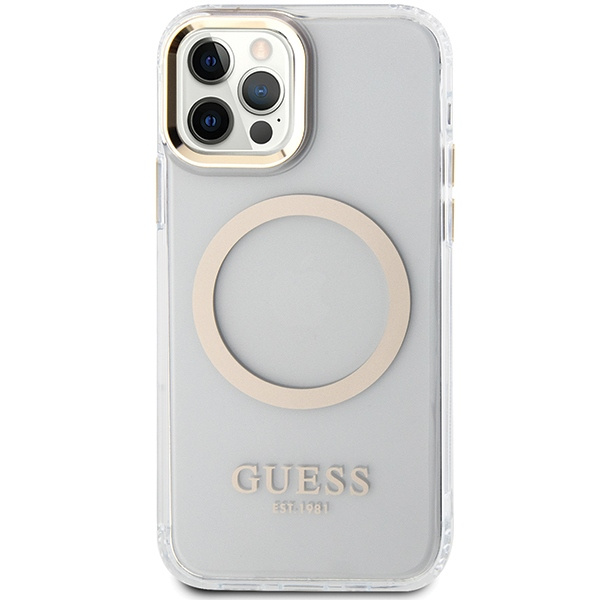 Kryt Guess GUHMP12MHTRMD Apple iPhone 12/12 Pro gold hardcase Metal Outline Magsafe