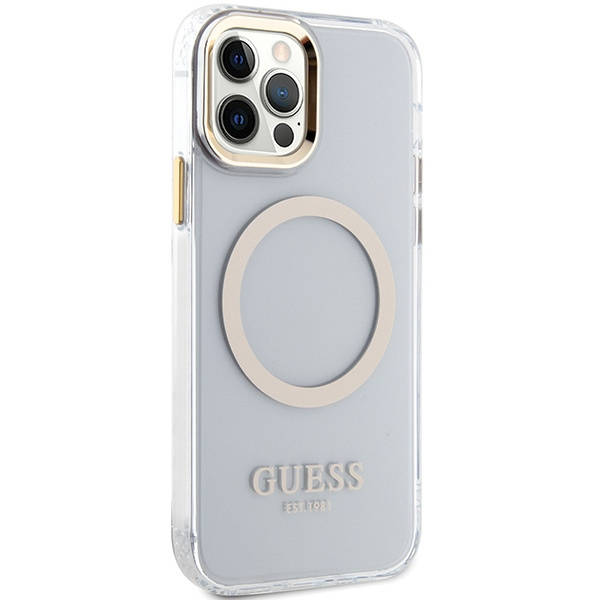 Kryt Guess GUHMP12MHTRMD Apple iPhone 12/12 Pro gold hardcase Metal Outline Magsafe