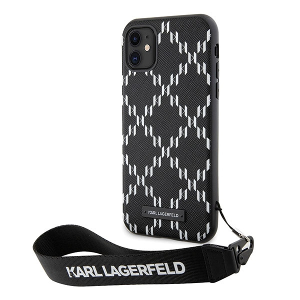 Kryt Karl Lagerfeld KLHCN61SAKLMBSK Apple iPhone 11/XR black hardcase Monogram Losange Saffiano