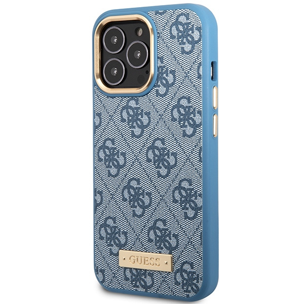 Kryt Guess GUHMP14LU4GPRB Apple iPhone 14 Pro blue hard case 4G Logo Plate MagSafe