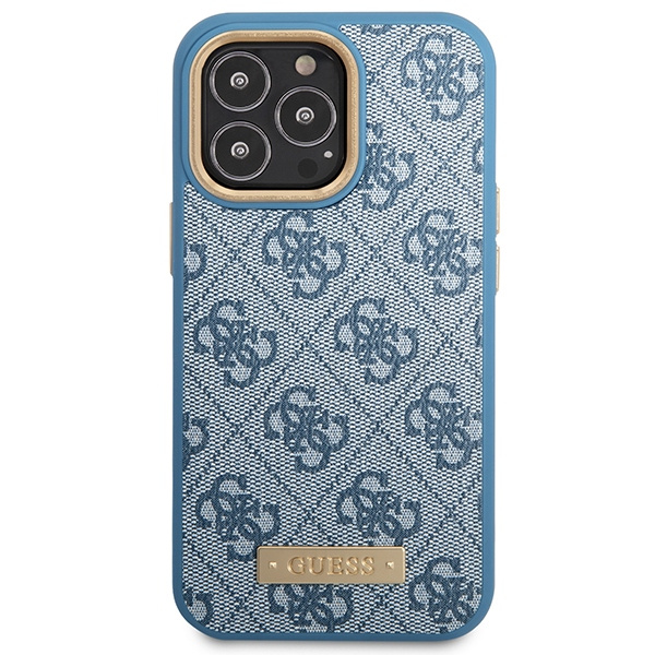 Kryt Guess GUHMP14LU4GPRB Apple iPhone 14 Pro blue hard case 4G Logo Plate MagSafe