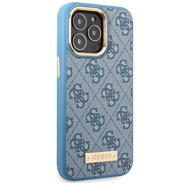 Kryt Guess GUHMP14LU4GPRB Apple iPhone 14 Pro blue hard case 4G Logo Plate MagSafe