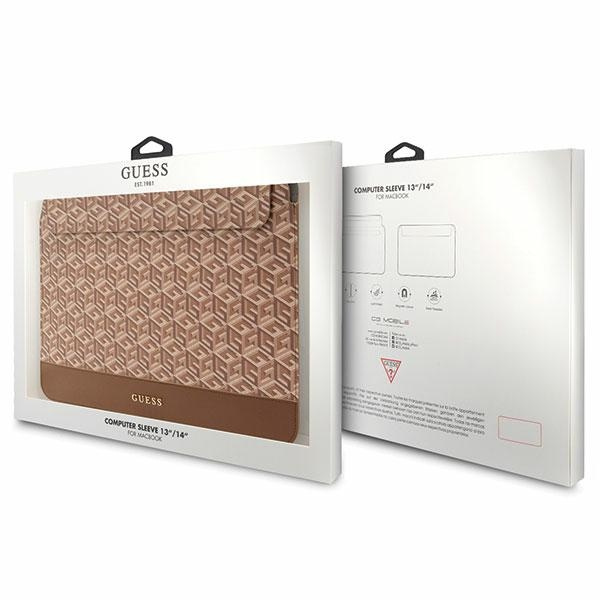 Kryt Guess Sleeve GUCS14HGCFSEW 14 inch brown GCube Stripes