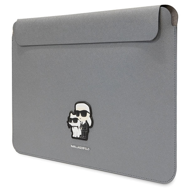 Kryt Karl Lagerfeld Sleeve KLCS16SAKCPMG 16 inch silver Saffiano Karl&Choupette