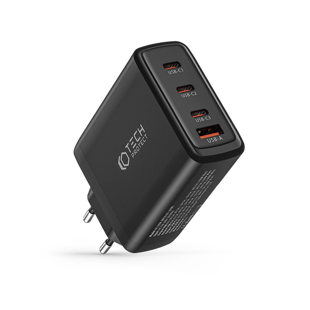 Síťová nabíječka Tech-Protect NC100W-GaN 4-port Network Charger PD 100W QC 3.0 Black