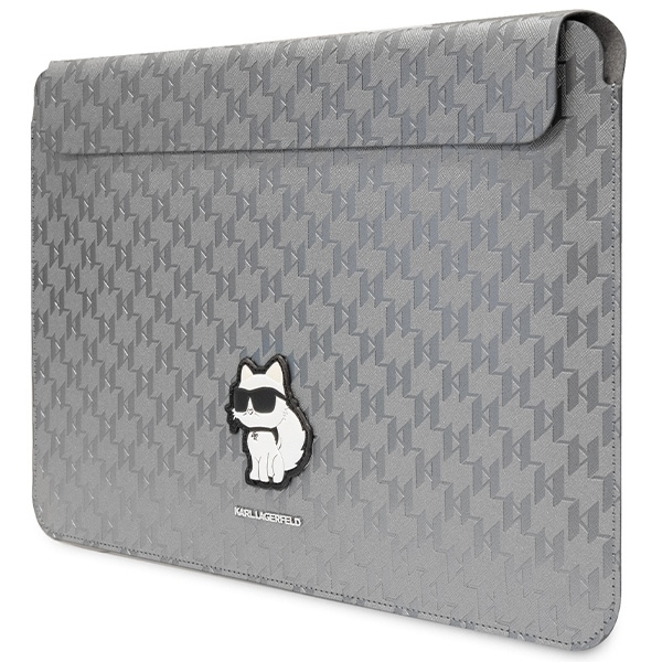 Kryt Karl Lagerfeld Sleeve KLCS14SAKHPCG 14 inch silver Saffiano Monogram Choupette