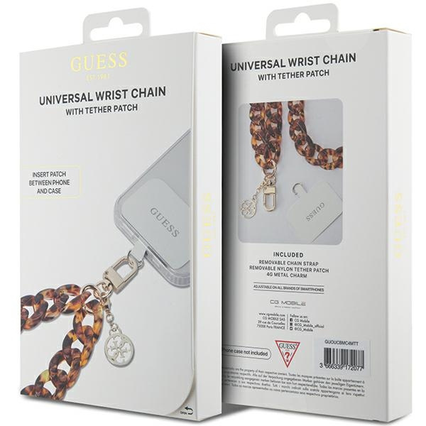 Šňůrka Guess GUOUCBMC4MT Universal Big Hand Strap Acetate Acrylic 4G Charm