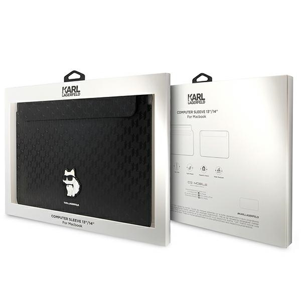 Kryt Karl Lagerfeld Sleeve KLCS14SAKHPCK 14 inch black Saffiano Monogram Choupette
