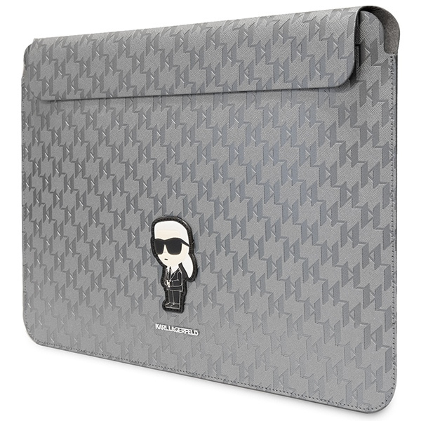 Kryt Karl Lagerfeld Sleeve KLCS14SAKHPKG 14 inch silver Saffiano Monogram Ikonik