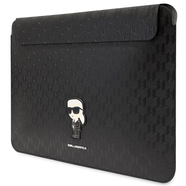 Kryt Karl Lagerfeld Sleeve KLCS16SAKHPKK 16 inch black Saffiano Monogram Ikonik