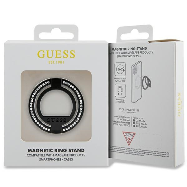 Držáček Guess MagSafe Ring Stand GUMRSALDGK black Rhinestone