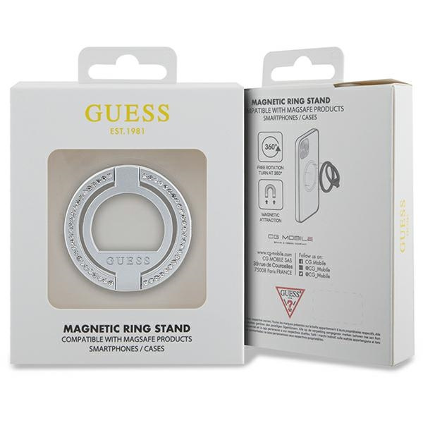 Držáček Guess MagSafe Ring Stand GUMRSALDGS silver Rhinestone