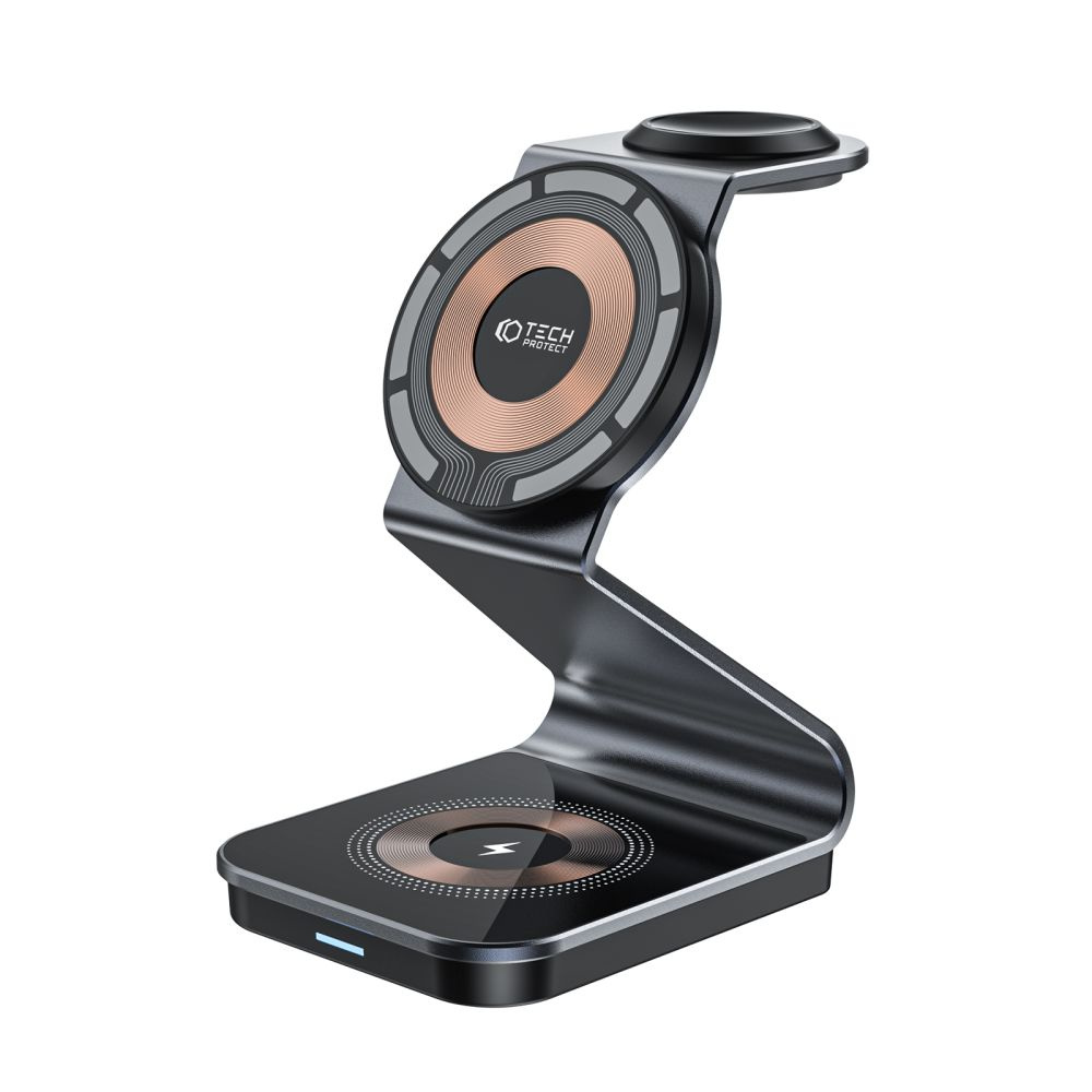 Bezdrátová nabíječka Tech-Protect Qi15W-A29 3in1 Magnetic MagSafe Wireless Charger Black