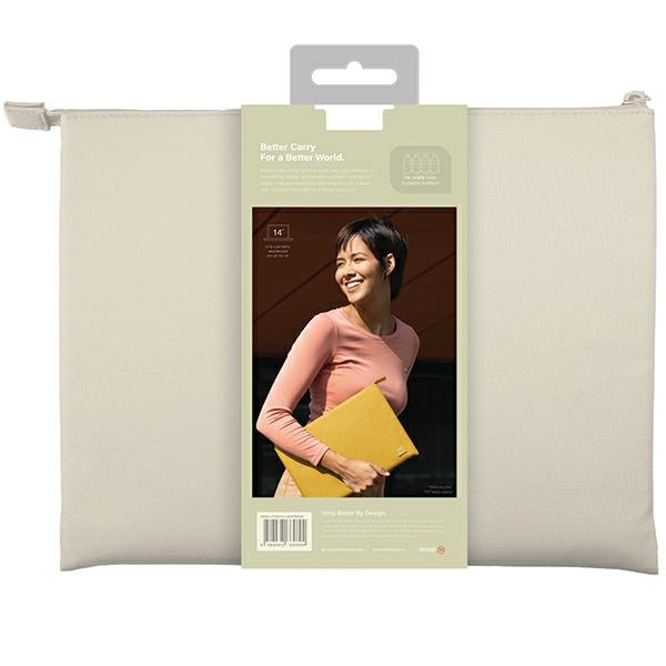Kryt UNIQ Lyon laptop Sleeve 14 inch Waterproof RPET seasalt light beige
