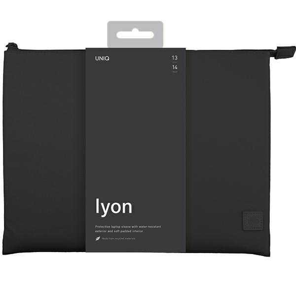 Kryt UNIQ Lyon laptop Sleeve 14 inch Waterproof RPET midnight black