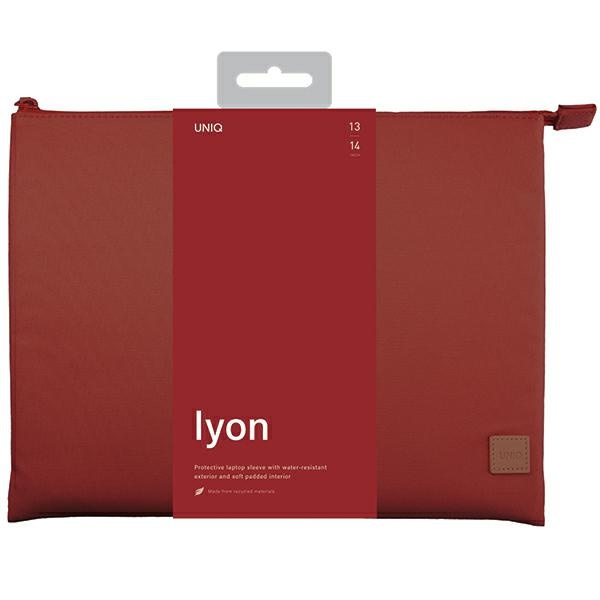 Kryt UNIQ Lyon laptop Sleeve 14 inch Waterproof RPET brick red