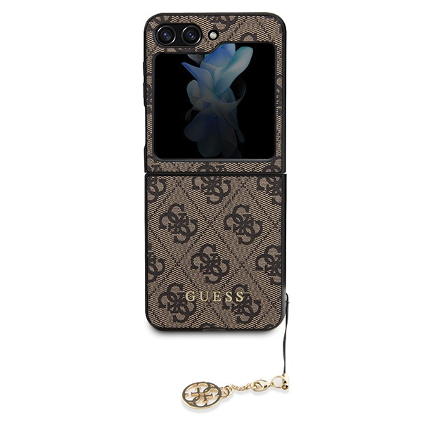 Kryt Guess GUHCZF5GF4GBR Samsung Galaxy Z Flip 5 hardcase 4G Charms Collection brown