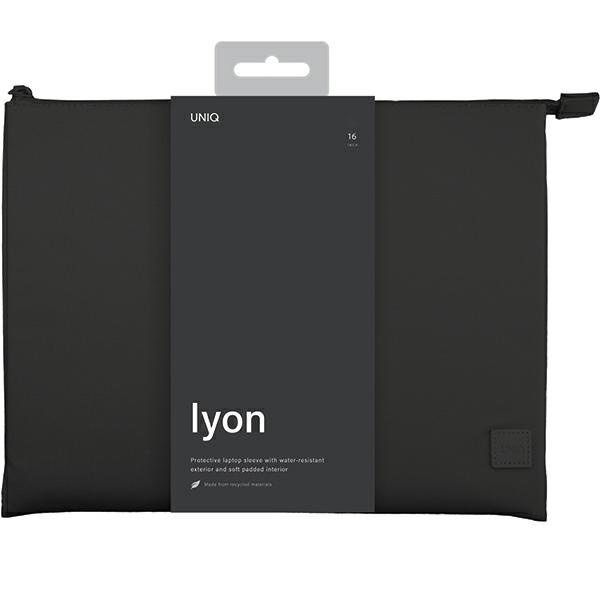Kryt UNIQ Lyon laptop Sleeve 16 inch Waterproof RPET midnight black